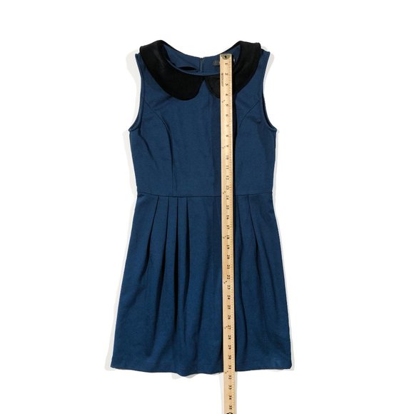 Theme Womens Size S Blue/Teal Peter Pan Collar Retro Sleeveless Dress - Picture 2 of 7